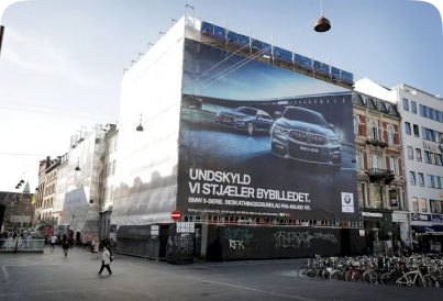 New advertising spaces on building facades